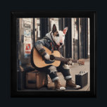 Bullterrier box : I’m a rock star, not a pup star.<br><div class="desc">I play the guitar with my paws,  I don’t need applause or a cause. I just want to share my music with you,  And maybe get a treat or two</div>