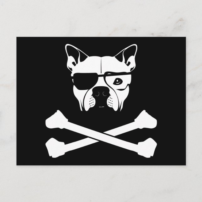 bully breed and crossbones postcard (Front)