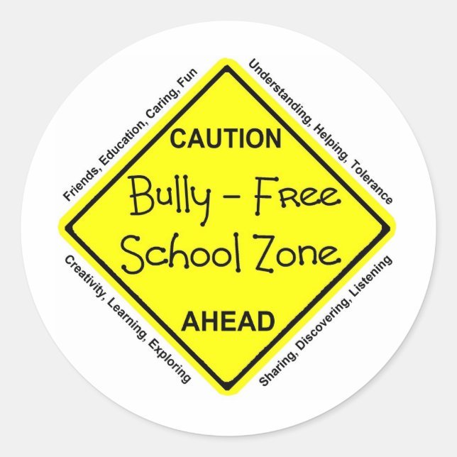 Bully - Free School Zone Classic Round Sticker (Front)
