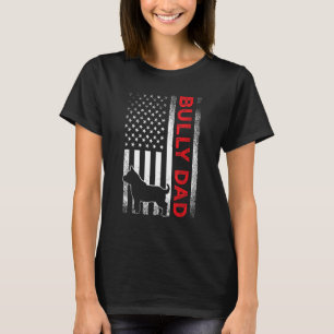 Bully or pitbull dog DAD vintage american flag pap T-Shirt