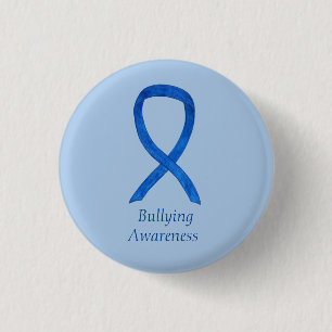 Bullying Awareness Blue Ribbon Custom Pin