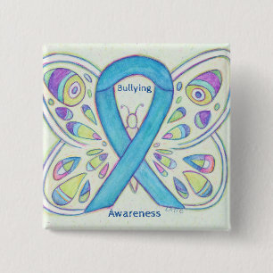 Bullying Awareness Butterfly Blue Ribbon Pin