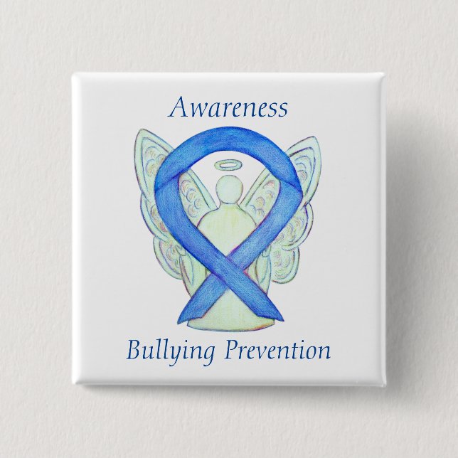 Bullying Prevention Awareness Ribbon Pin Buttons (Front)