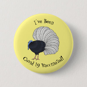 Bulwer's pheasant bird cartoon illustration  6 cm round badge