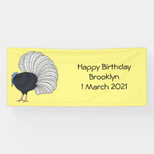 Bulwer's pheasant bird cartoon illustration  banner