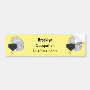 Bulwer's pheasant bird cartoon illustration bumper sticker