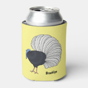 Bulwer's pheasant bird cartoon illustration  can cooler