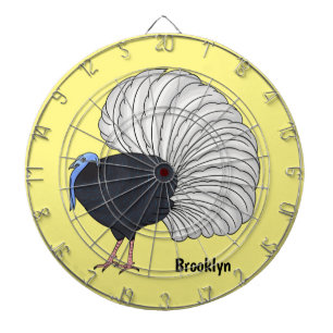 Bulwer's pheasant bird cartoon illustration dartboard