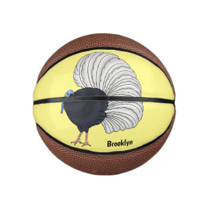 Bulwer's pheasant bird cartoon illustration mini basketball