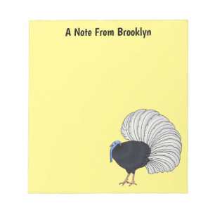 Bulwer's pheasant bird cartoon illustration notepad