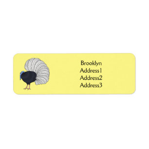 Bulwer's pheasant bird cartoon illustration return address label