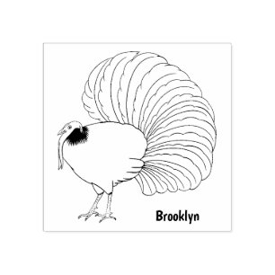 Bulwer's pheasant bird cartoon illustration  rubber stamp