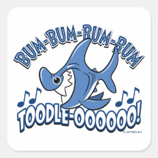 BUM BUM SHARK by Jeff Willis Art Square Sticker