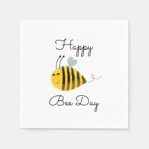 Bumble Bee 1st Birthday Happy Bee Day Napkin