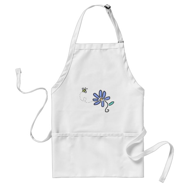 Bumble Bee and Blue Flower Standard Apron (Front)