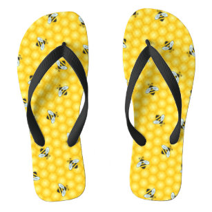 Bumble Bee and Honeycomb Pattern Thongs