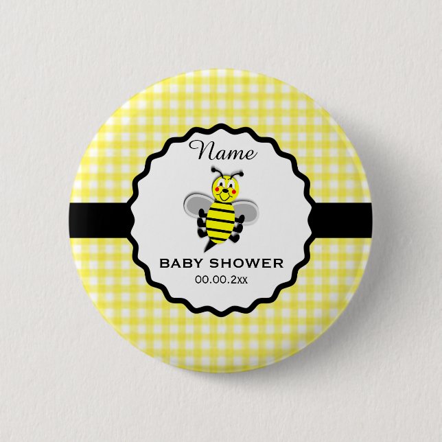 Bumble Bee Baby Shower Button (Front)