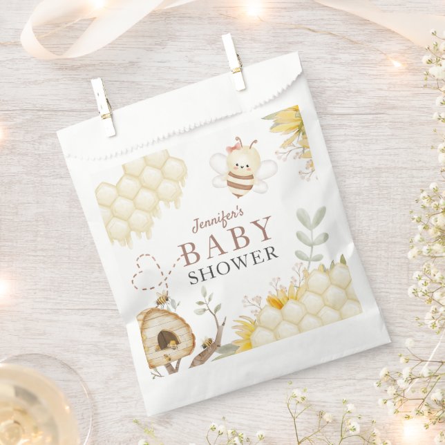Bumble Bee Baby Shower Favour Bag (Clipped)