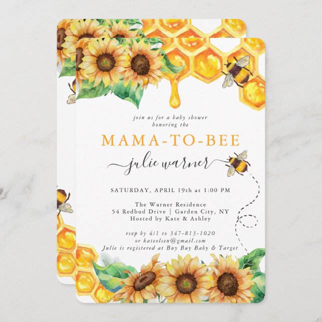 Bumble Bee Baby Shower & Housewarming Party  (Front/Back)