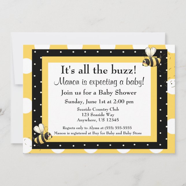 Bumble Bee Baby Shower Invitation (Front)