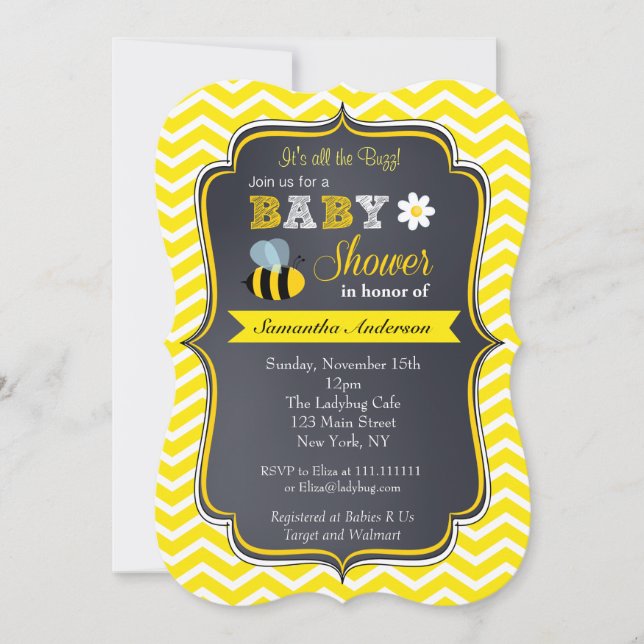 Bumble Bee Baby Shower Invitations (Front)