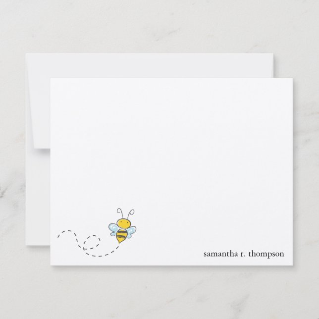 Bumble Bee Baby Shower Thank You Note Card (Front)