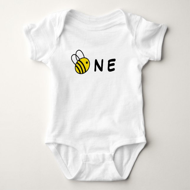 Bumble Bee Birthday 1st  Baby Bodysuit (Front)