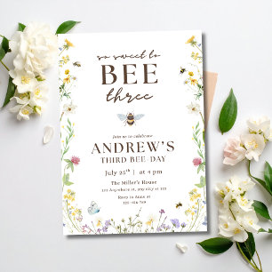 Bumble Bee Birthday Invitation 3rd Birthday Party