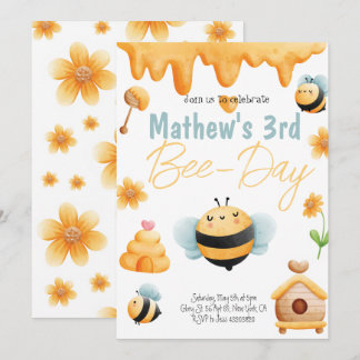 Bumble Bee Birthday Party Invitation