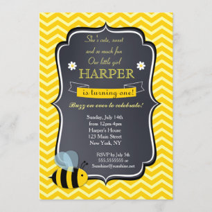 Bumble Bee Birthday Party Invitations