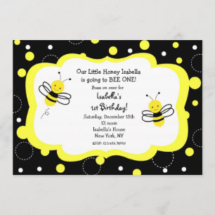 Bumble Bee Birthday Party Invitations Honey