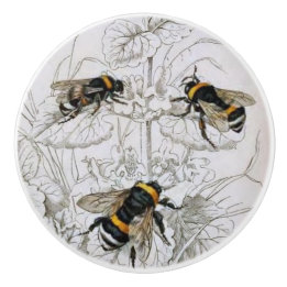 Bumble Bee Botanical  Ceramic Knob