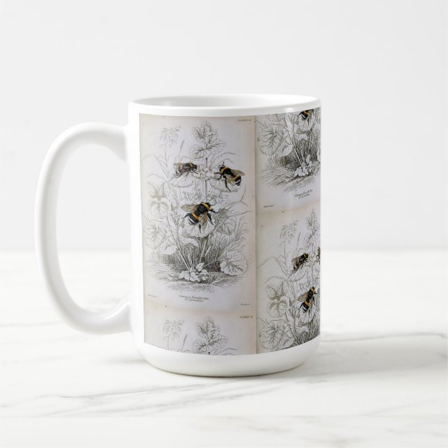 Bumble Bee Botanical Coffee Mug (Left)