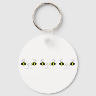Bumble Bee Bows In A Row Keychain