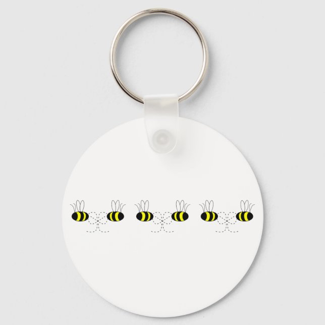Bumble Bee Bows In A Row Keychain (Front)