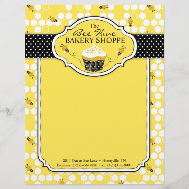 Bumble Bee Business Letterhead Template (Front)