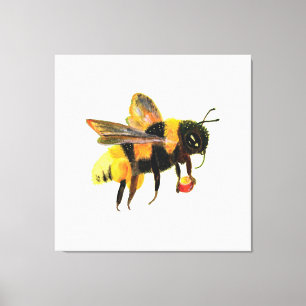 Bumble Bee carrying pollen Canvas Print