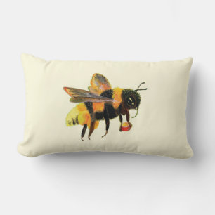 Bumble Bee carrying pollen Lumbar Cushion