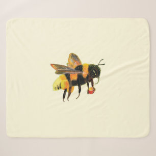 Bumble Bee carrying pollen  Sherpa Blanket