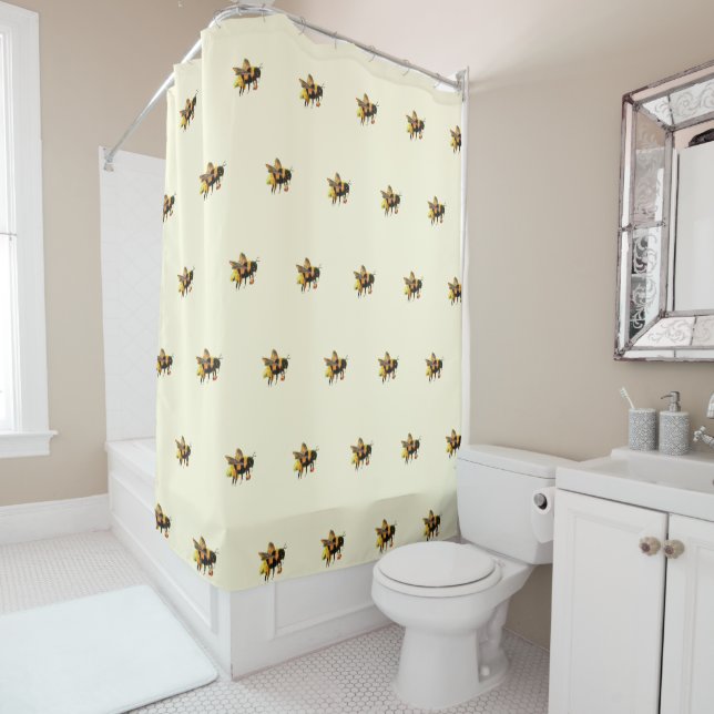 Bumble Bee carrying pollen  Shower Curtain (In Situ)