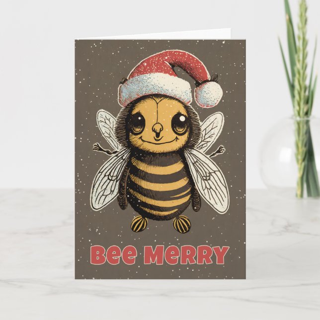 Bumble Bee Christmas Card (Front)