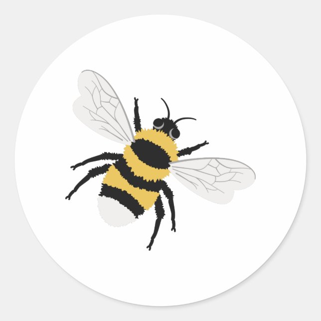 Bumble Bee Classic Round Sticker (Front)