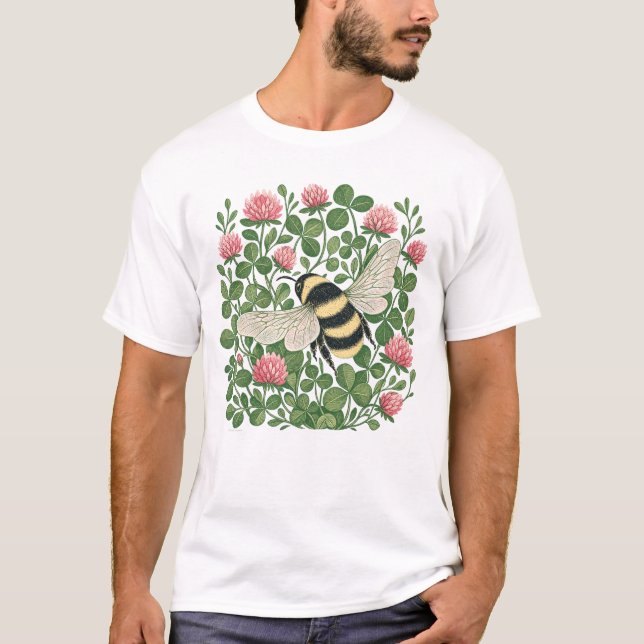 Bumble Bee Clovers  T-Shirt (Front)