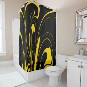 Bumble Bee Colours in Abstract Splash Shower Curtain