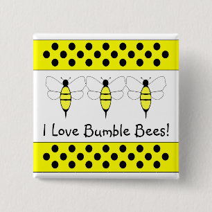 Bumble Bee Customisable Button