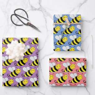Bumble Bee Different Coloured Wrapping Paper Sheet