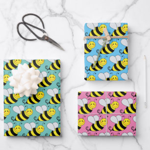 Bumble Bee Different Coloured Wrapping Paper Sheet