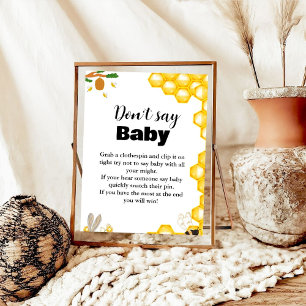 Bumble Bee 'don't say baby' party sign