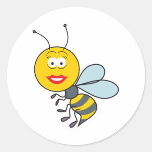 Bumble Bee Face Classic Round Sticker