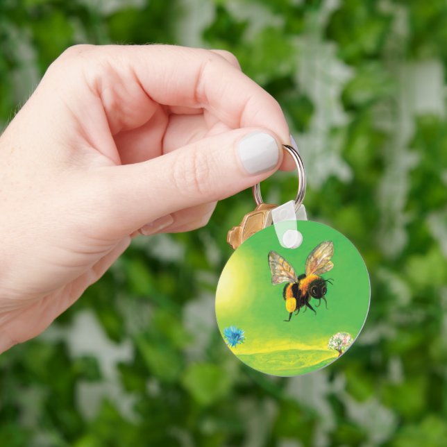 Bumble bee flying illustration  key ring (Hand)